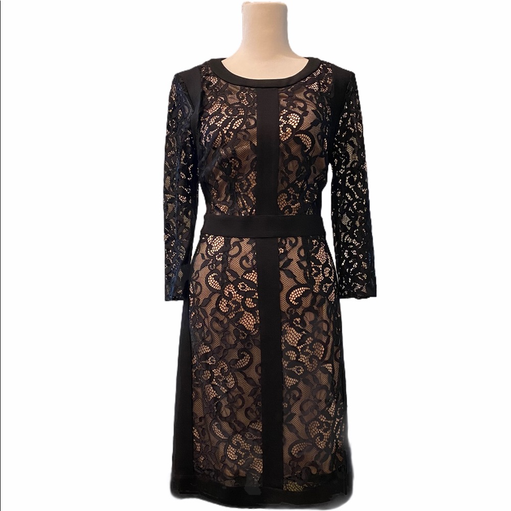Laundry by Shelli Segal Lace Sheer overlay dress